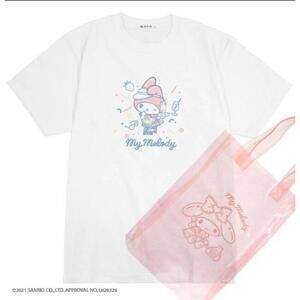 Sanrio My Melody Shirt L and Clear Pink Bag Tote, Japan Exclusive